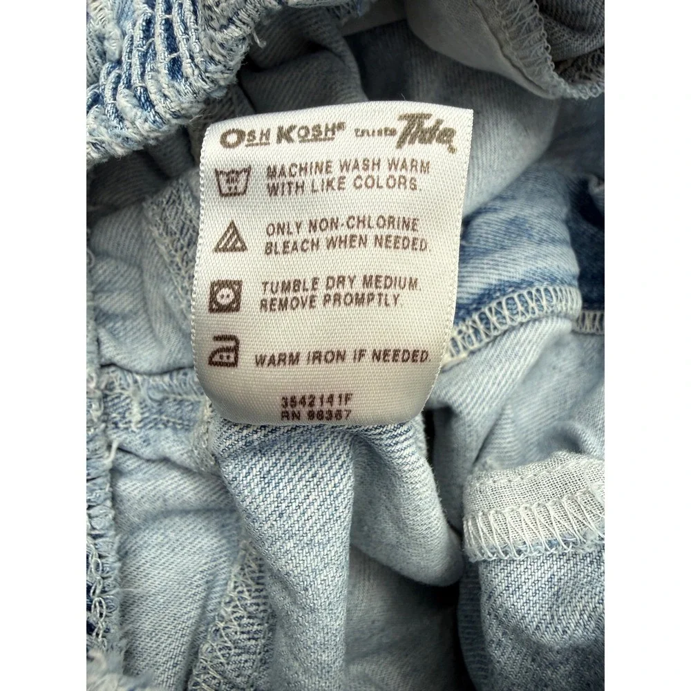 OshKosh B'gosh Wide Jeans Girls‎ 6X Blue Embroidered Butterfly Ripped Y2K FLAWED